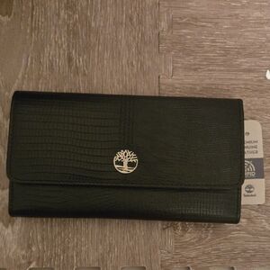 Timberland Black Textured Leather Clutch